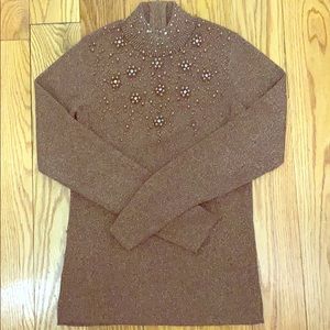 Metallic Beaded Crew neck top